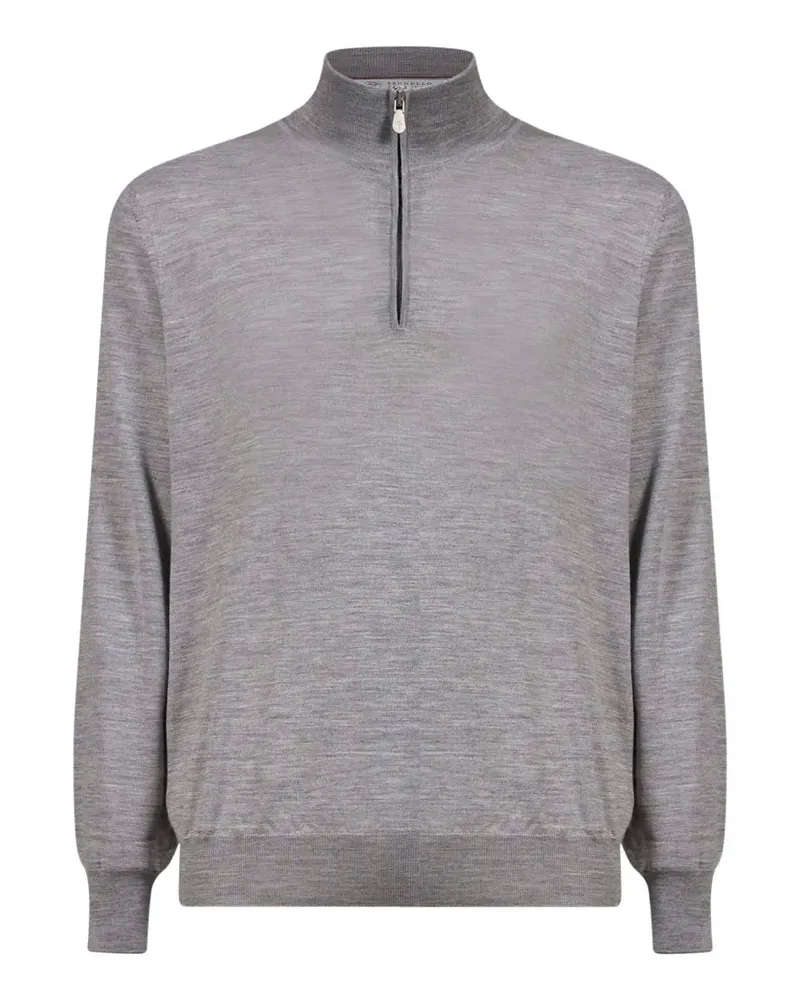 Brunello Cucinelli half-zip cashmere sweater - Grau Grau