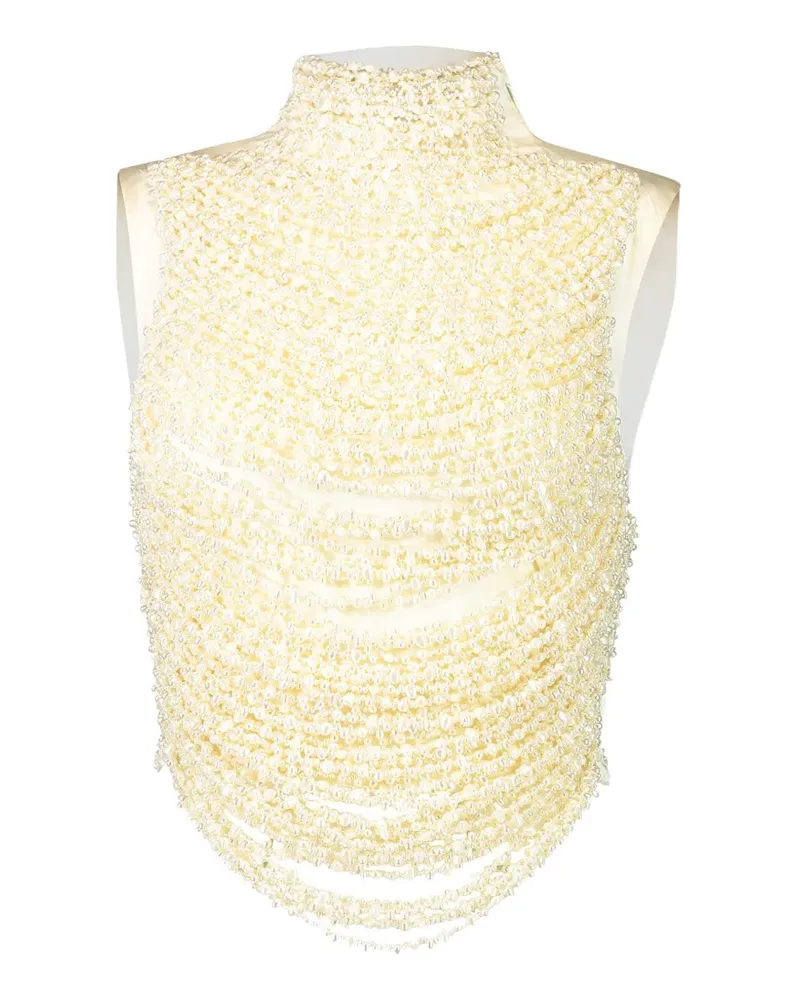 Cult Gaia Taraji beaded top - Nude Nude