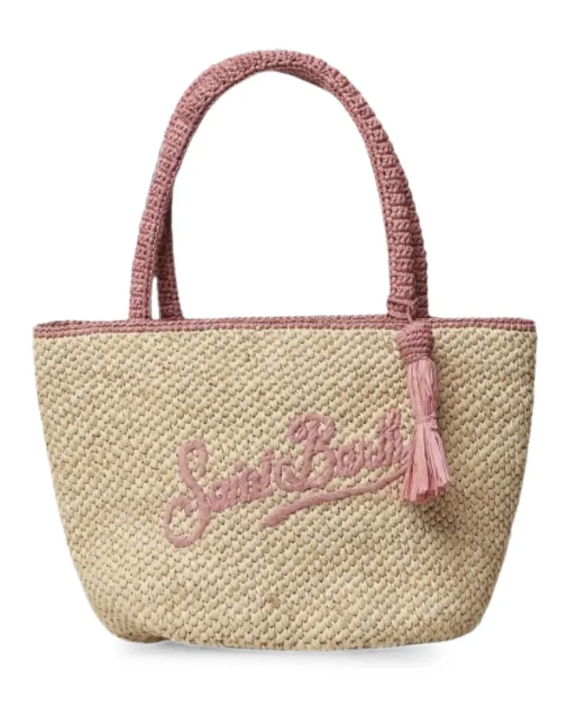 MC2 Saint Barth logo-embroidered tassel-detail tote bag - Nude Nude
