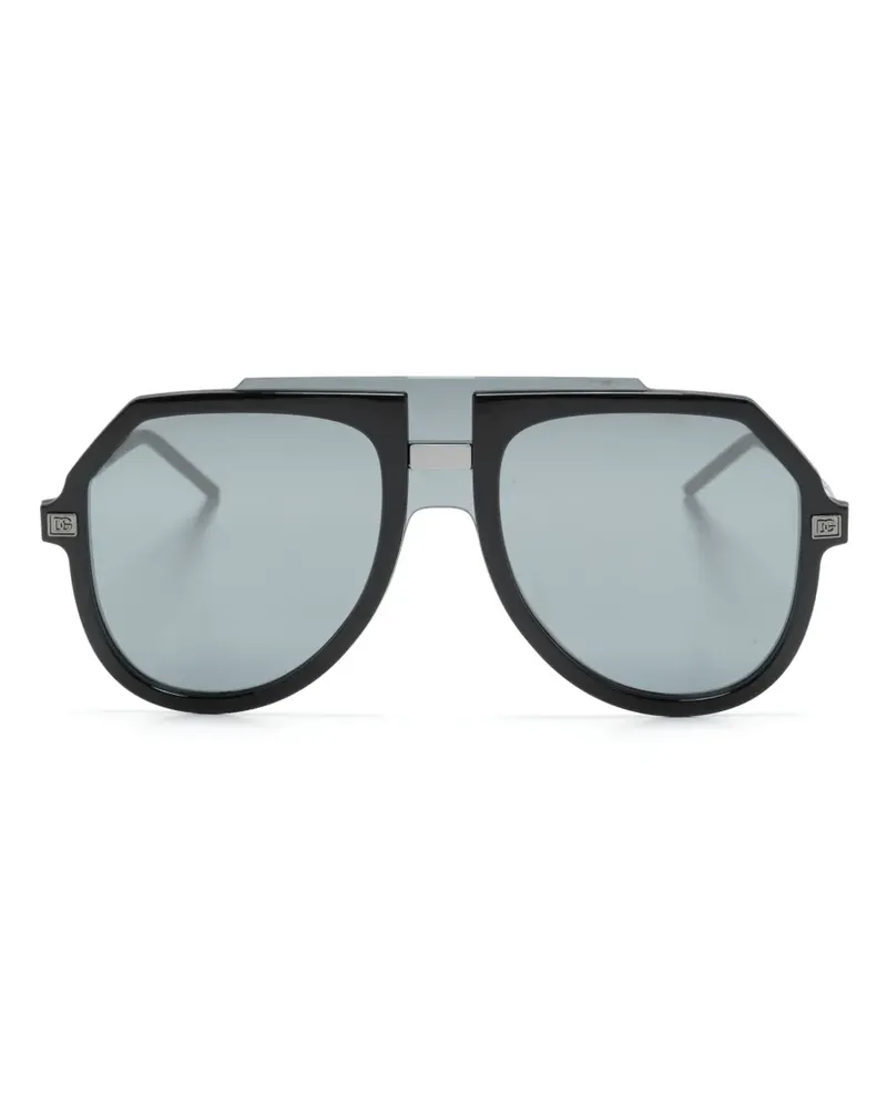 Dolce & Gabbana Sonnenbrille mit Oversized-Gestell - Schwarz Schwarz