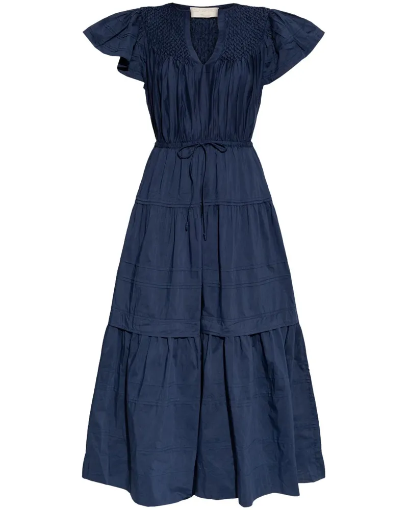 Ulla Johnson Midikleid mit Falten - Blau Blau