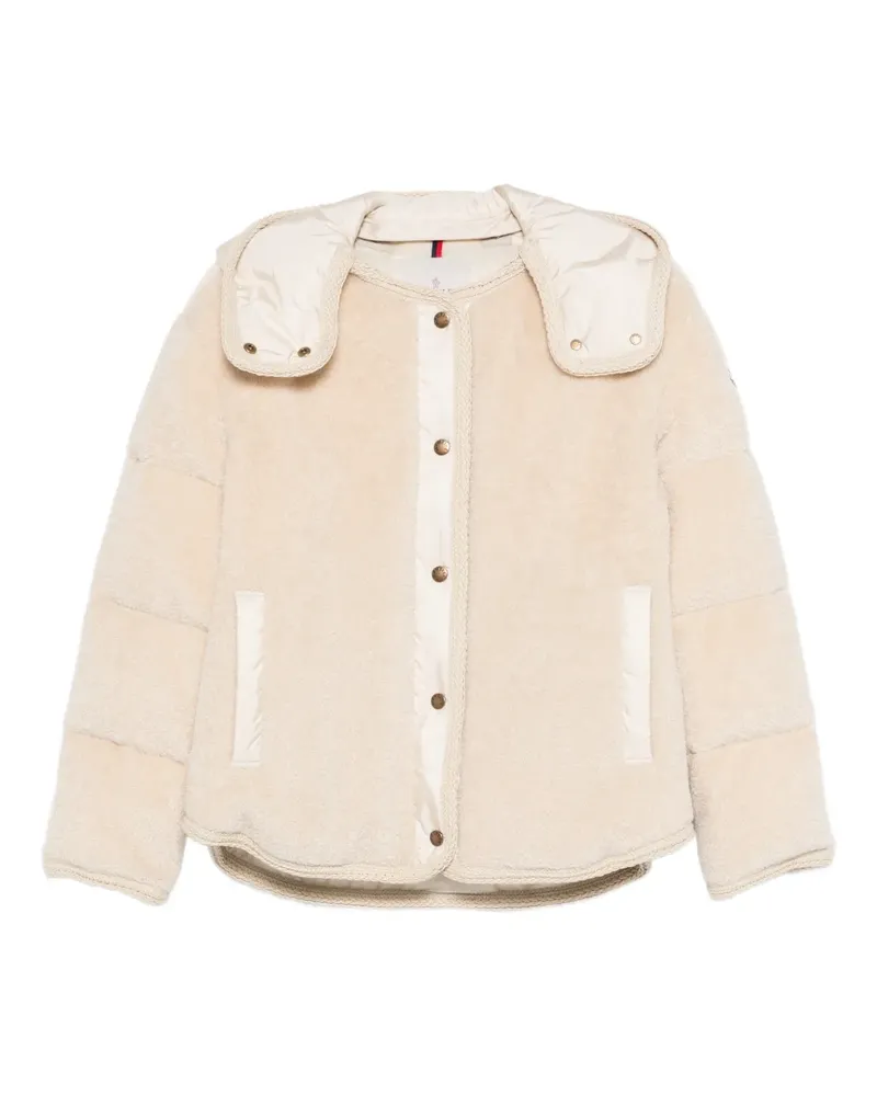 Moncler button hooded parka - Nude Nude