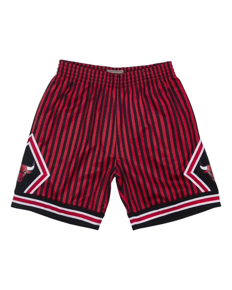 Mitchell & Ness Gestreifte NBA Swingman Shorts - Rot Rot