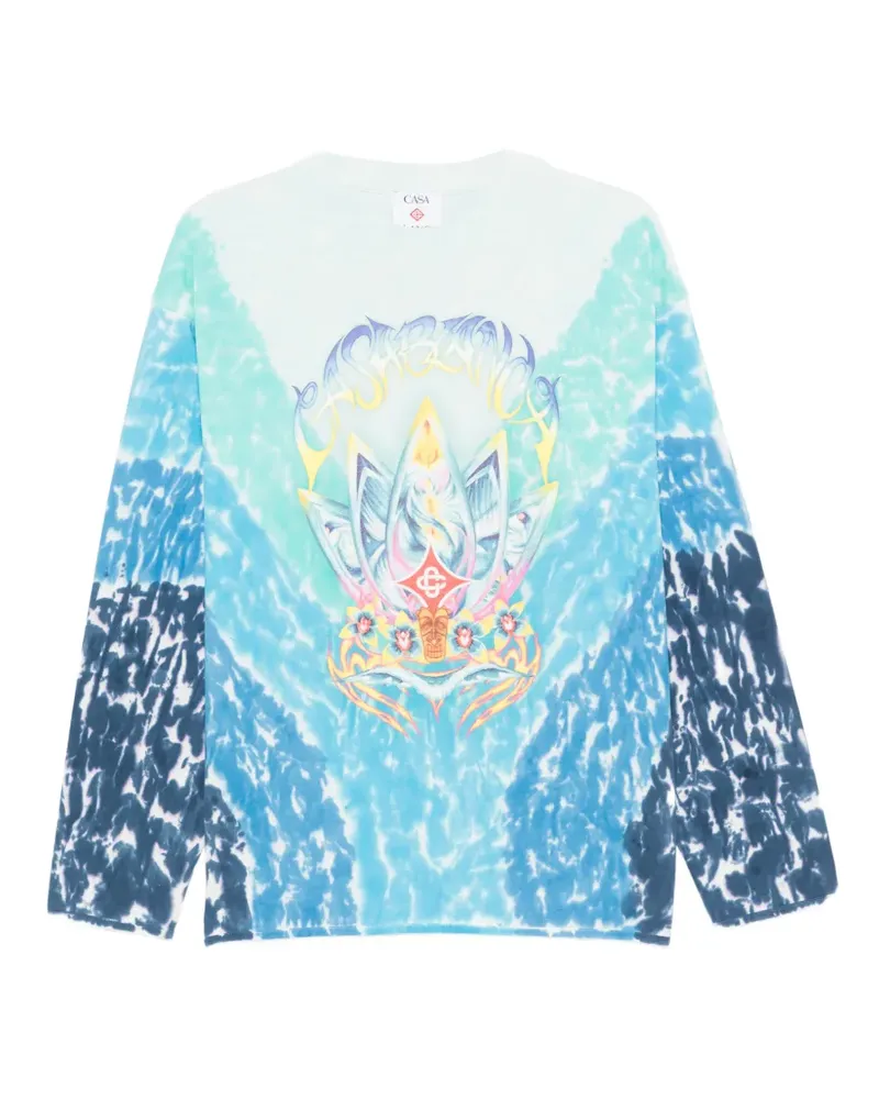 Casablanca Paris T-Shirt mit Batikmuster - Blau Blau