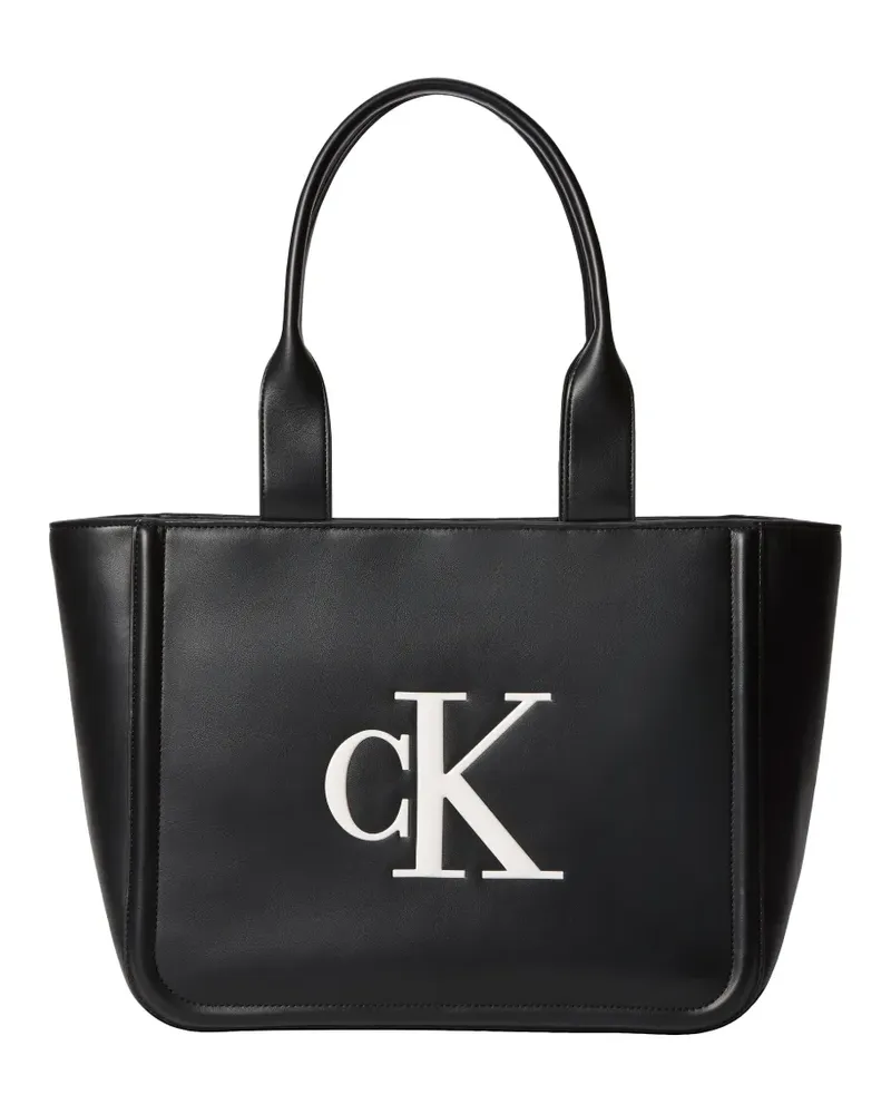 Calvin Klein embossed-logo tote bag - Schwarz Schwarz