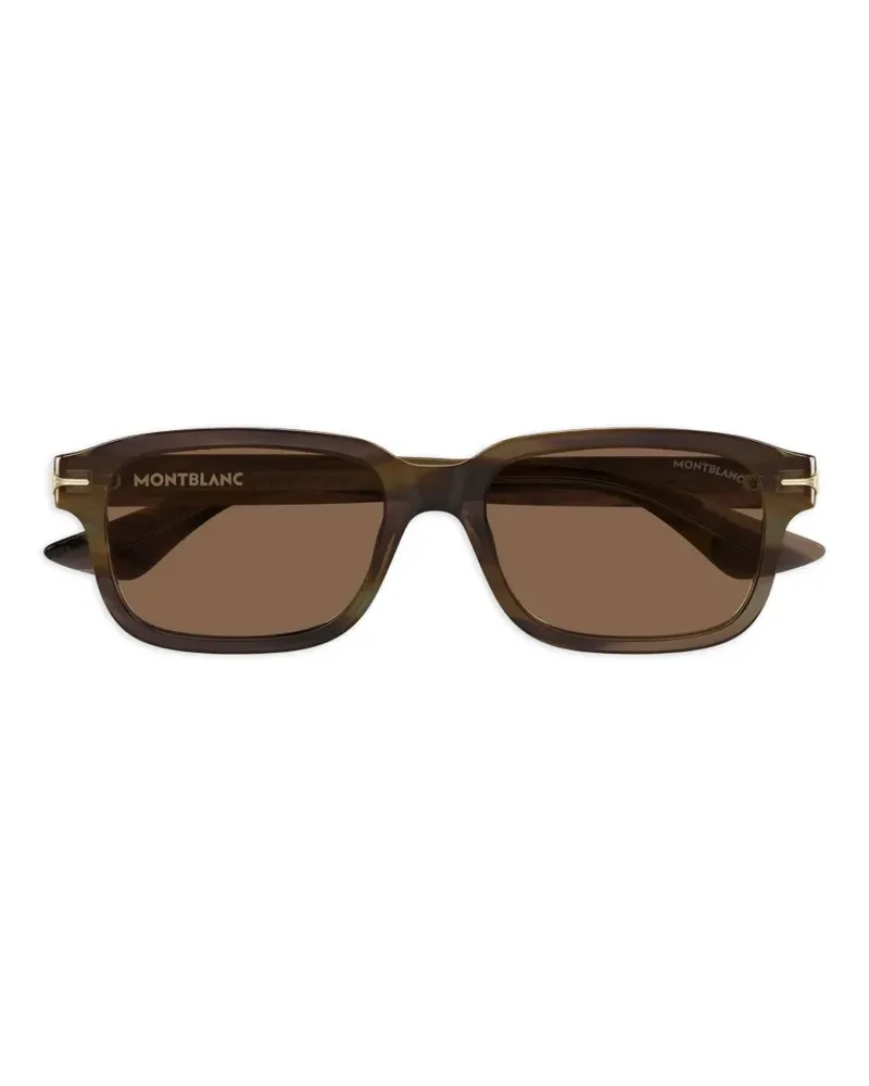 Montblanc Sonnenbrille mit eckigem Gestell - Braun Braun
