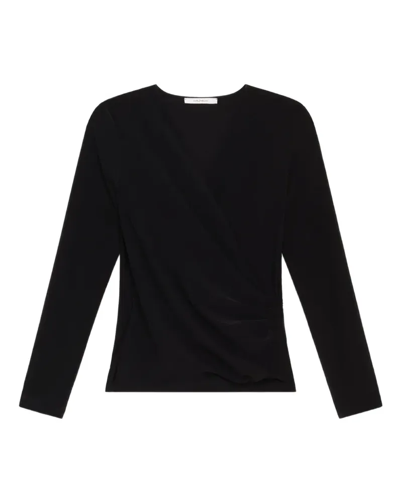 Maliparmi Drapiertes Tecno T-Shirt - Schwarz Schwarz