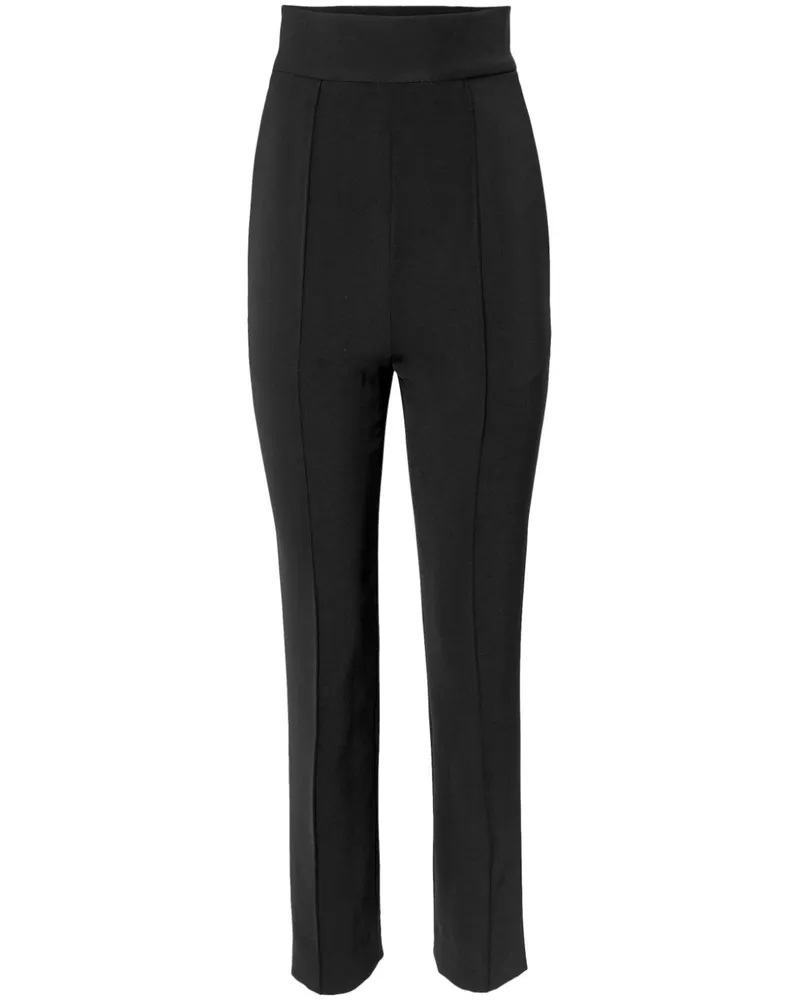 Carolina Herrera New York Taillenhohe Hose aus Wolle - Schwarz Schwarz