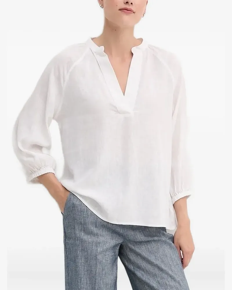 Gant Bluse mit V-Ausschnitt - Weiß Weiß