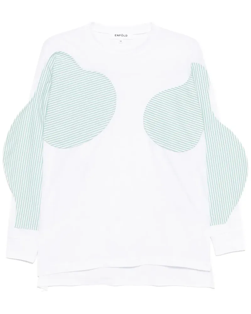 ENFÖLD T-Shirt im Patchwork-Look - Weiß Weiß