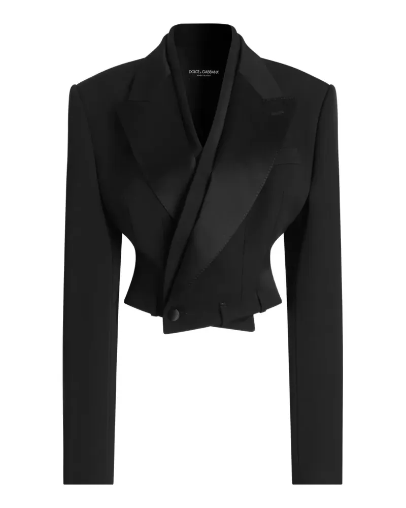 Dolce & Gabbana Cropped-Jacke mit Schalkragen - Schwarz Schwarz