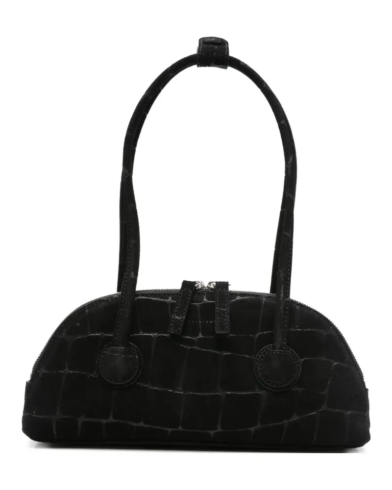 Marge Sherwood Bessette Tote Bag aus Kalbswildleder mit Kroko-Effekt - Schwarz Schwarz