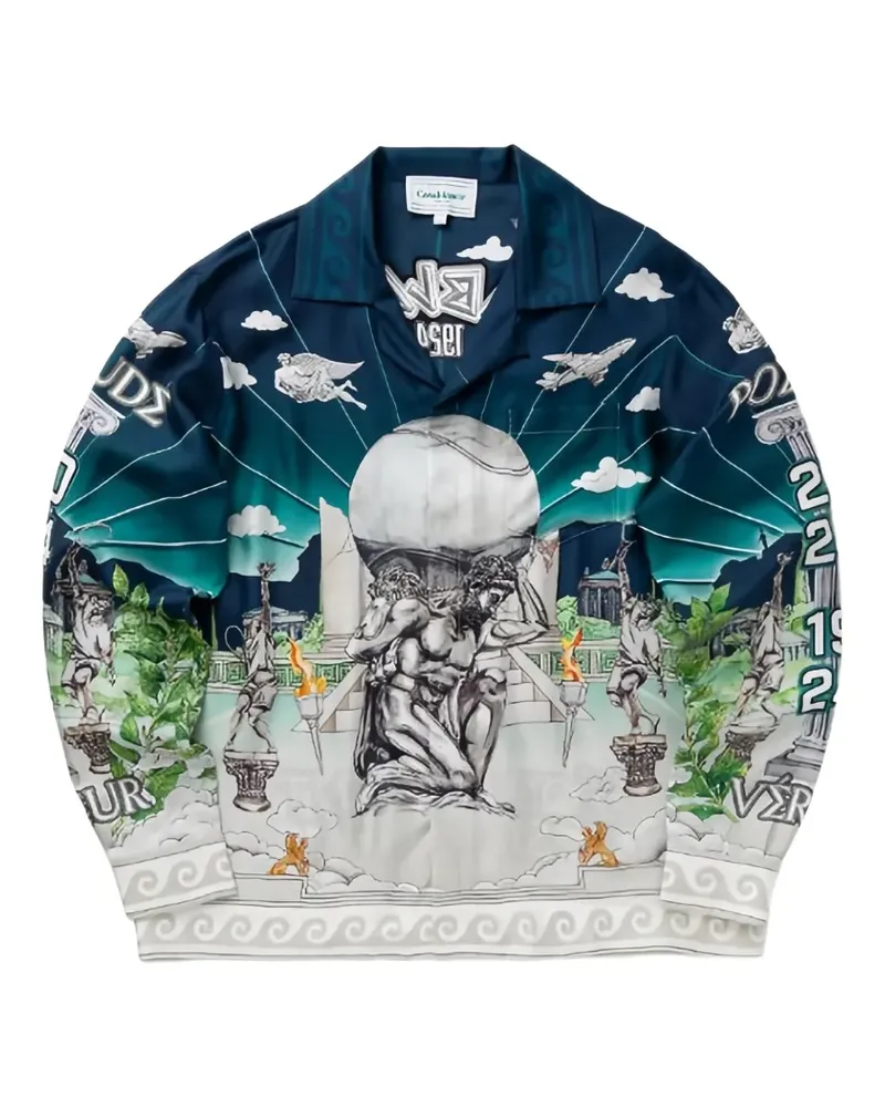 Casablanca Paris Le Temple du Sport graphic-print shirt - Blau Blau