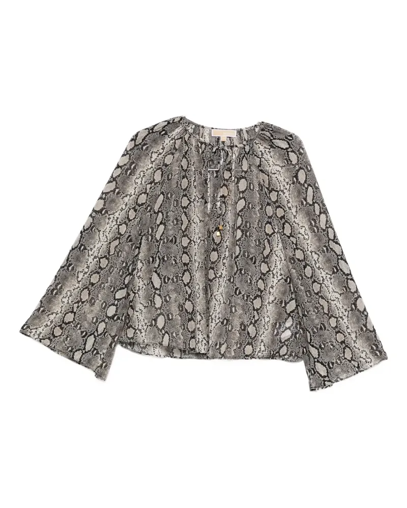 Michael Kors tie-neck snake-print blouse - Nude Nude