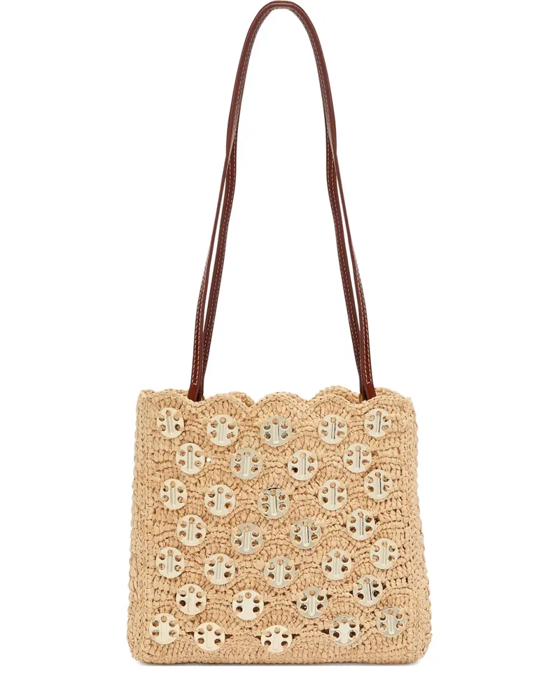 Paco Rabanne scalloped appliqué shoulder bag - Nude Nude