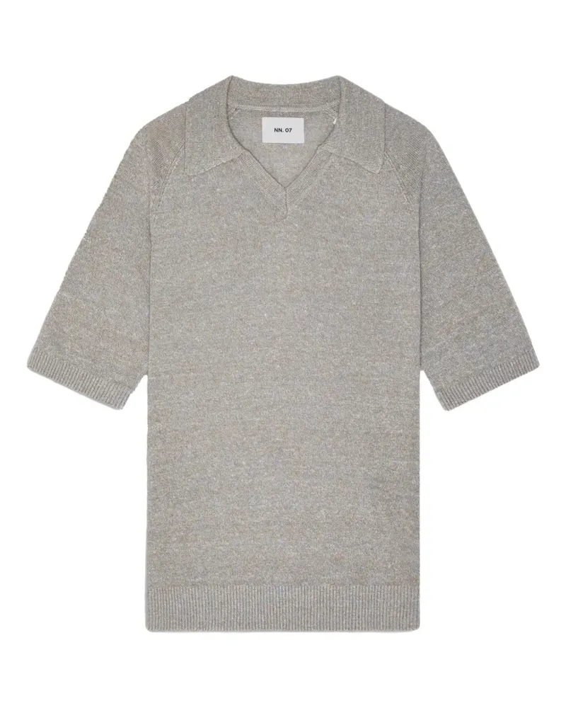 NN 07 T-Shirt mit V-Ausschnitt - Grau Grau