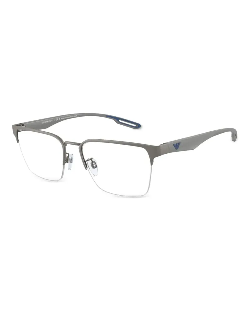 Emporio Armani Brille mit eckigem Gestell - Grau Grau