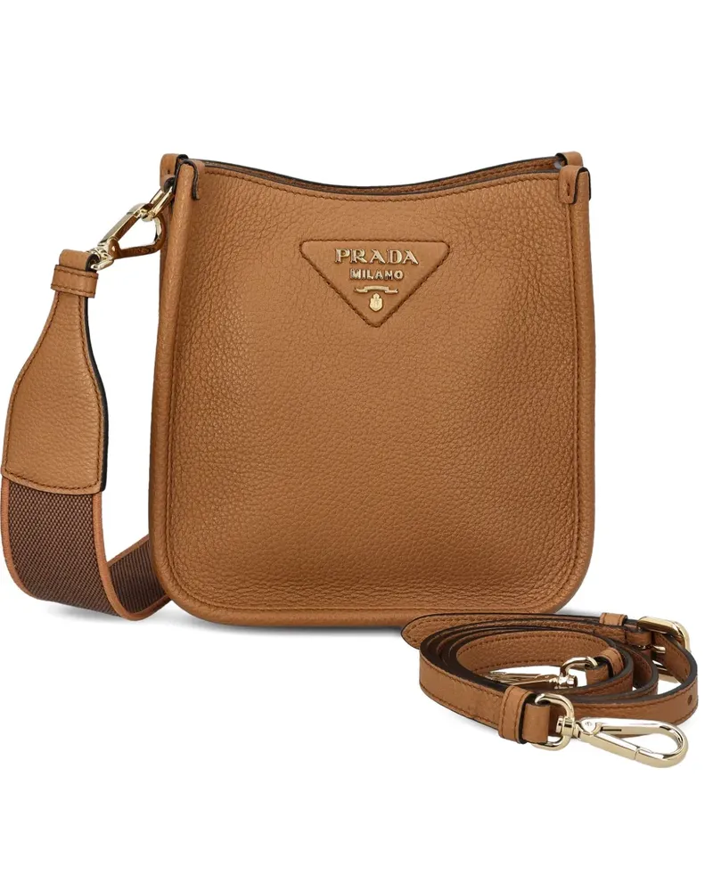 Prada Umhängetasche mit Logo-Schild - Braun Braun