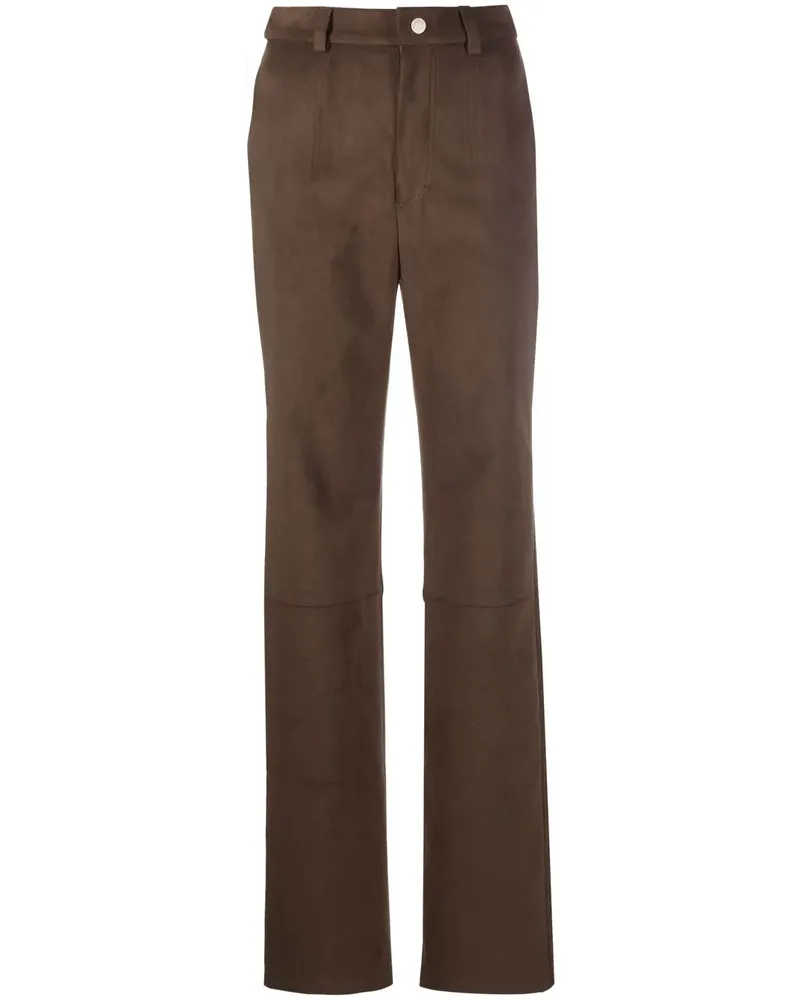 Nanushka Gerade Kunstlederhose - Braun Braun