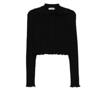 Cardigan mit Rüschen - Schwarz