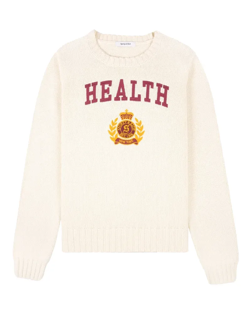 SPORTY & RICH Intarsien-Pullover mit Slogan - Nude Nude