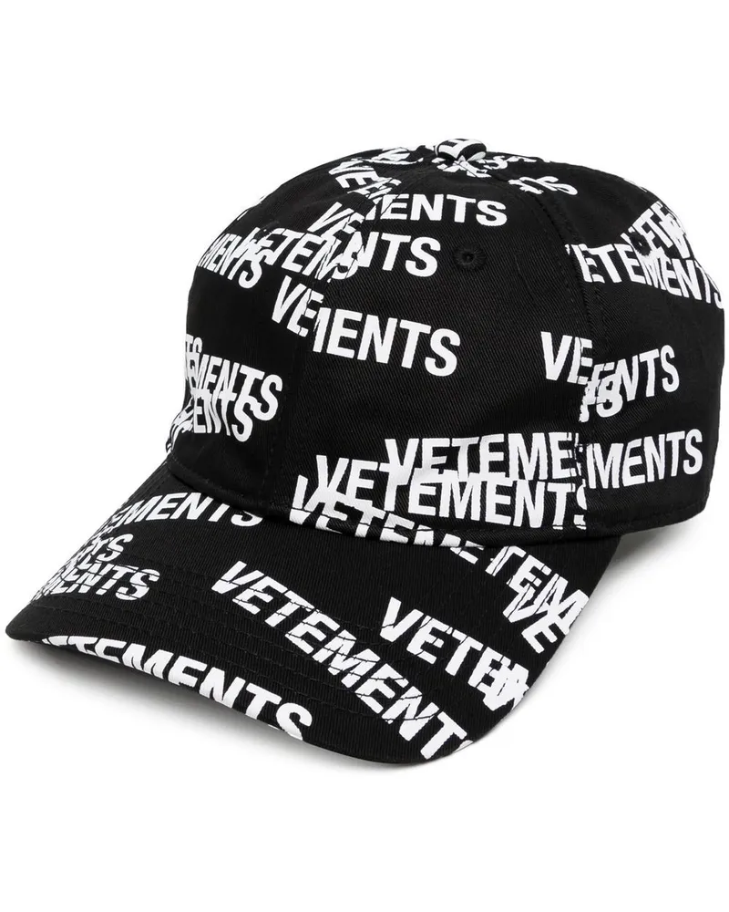 VETEMENTS Baseballkappe mit Logo-Print Schwarz