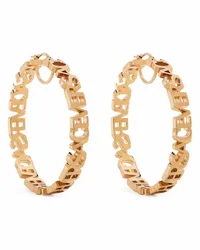 Versace logo-lettering hoop earrings Gold