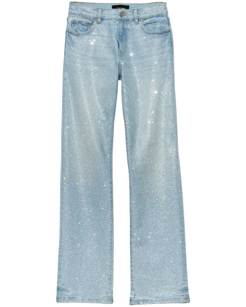 PURPLE BRAND Straight-Leg-Hose mit Strass - Blau Blau