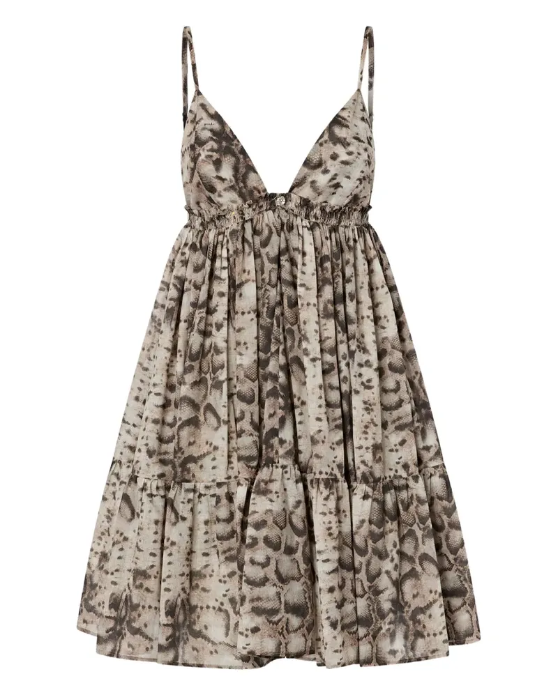 Pinko Gestuftes Kleid mit Animal-Print - Nude Nude