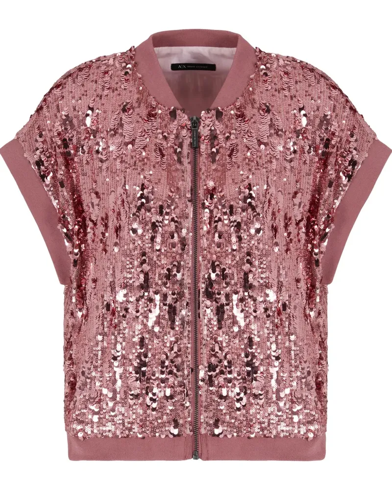 Armani Exchange Oberteil mit Pailletten - Rosa Rosa