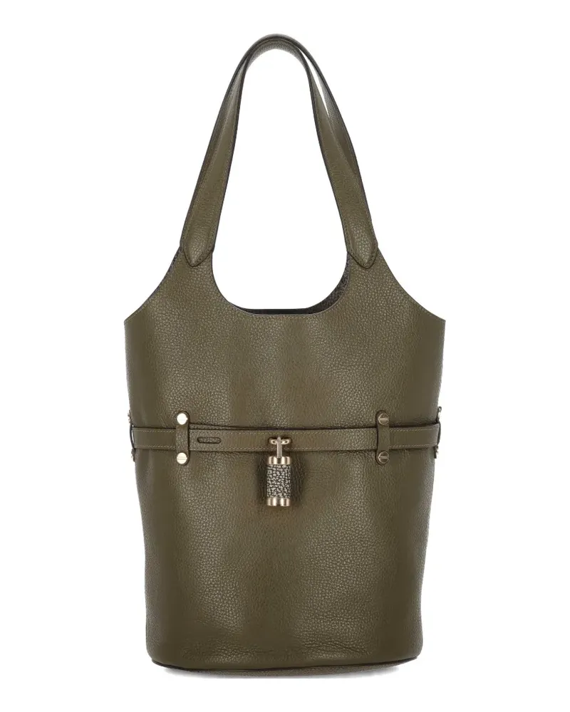 Borbonese small Premiere padlock-detail shoulder bag - Grün Grün