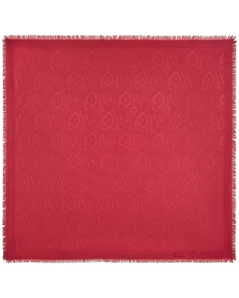 Etro Ausgefranster Schal aus Paisley-Jacquard - Rot Rot