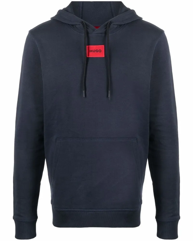 HUGO BOSS Hoodie mit Logo-Patch Blau