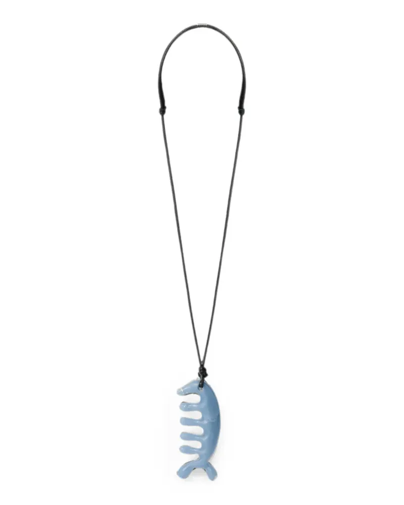 Christophe Lemaire Beluga Gua Sha Halskette aus Angelit - Blau Blau