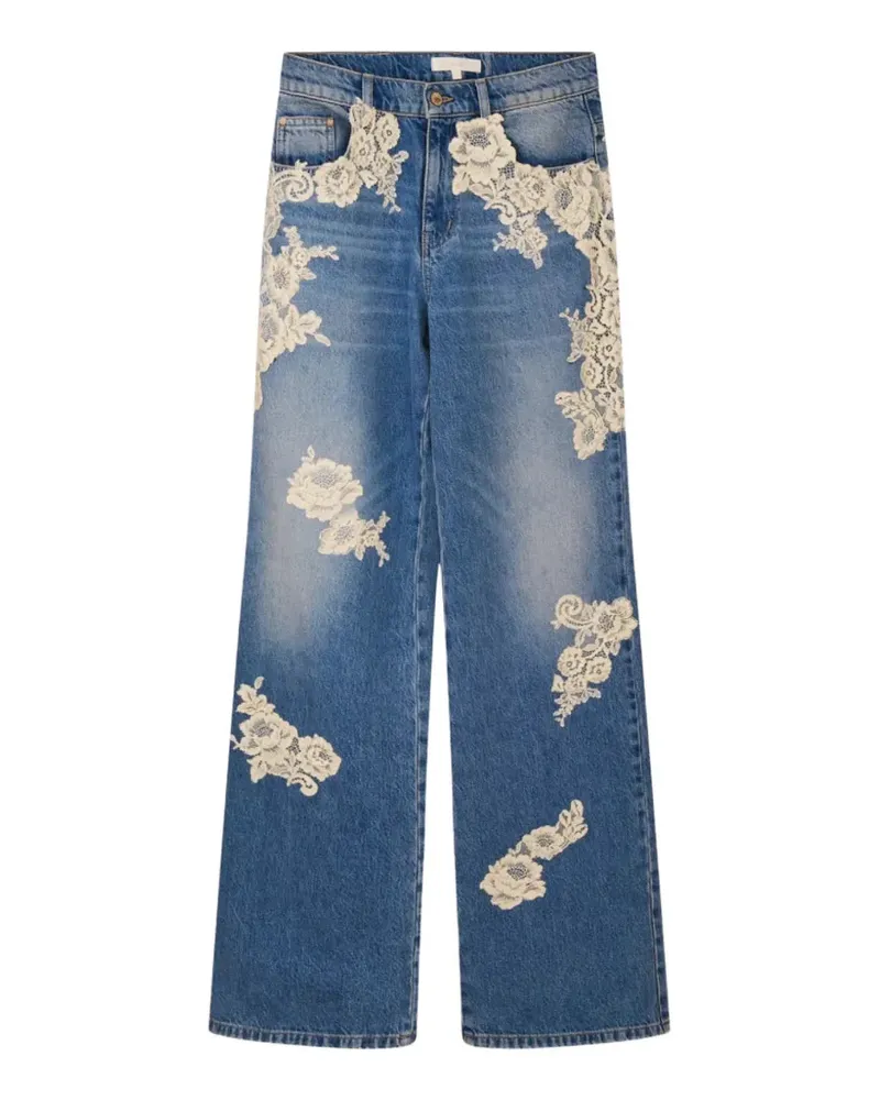 LoveShackFancy lace floral jeans - Blau Blau