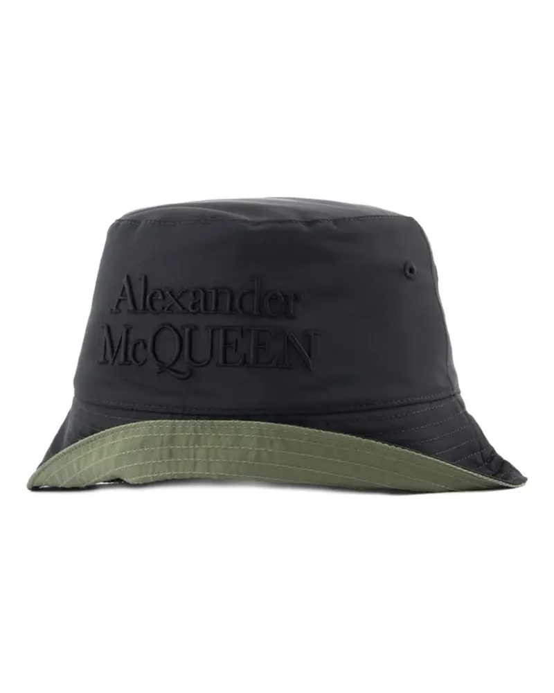 Alexander McQueen Fischerhut mit Logo - Schwarz Schwarz