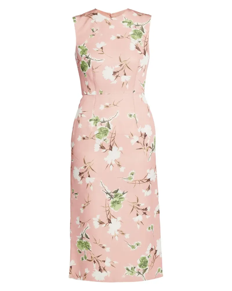 Erdem Midikleid mit Blumen-Print - Rosa Rosa