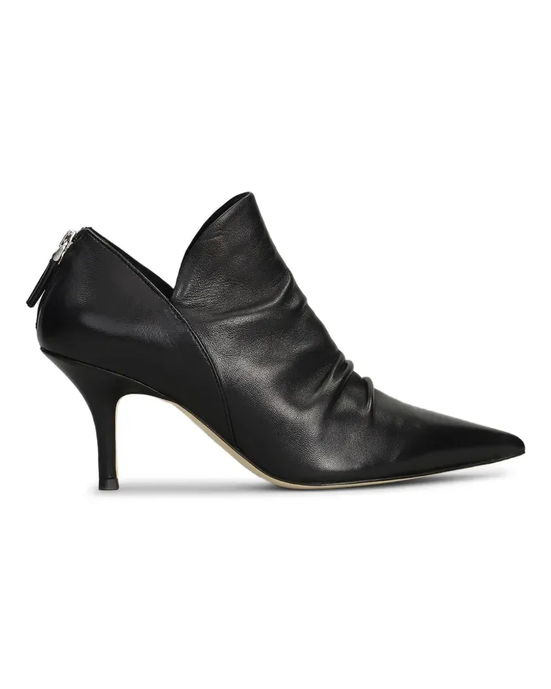 The Seller pointed-toe ruched leather ankle boots - Schwarz Schwarz