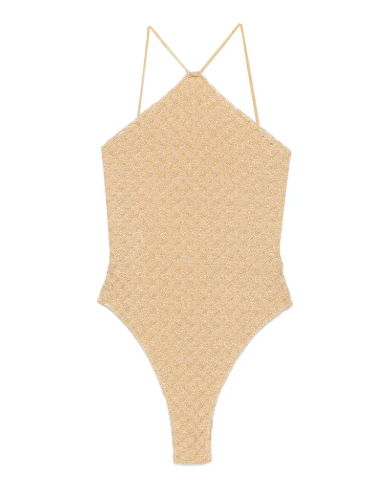 Missoni halterneck swimsuit - Gold Gold