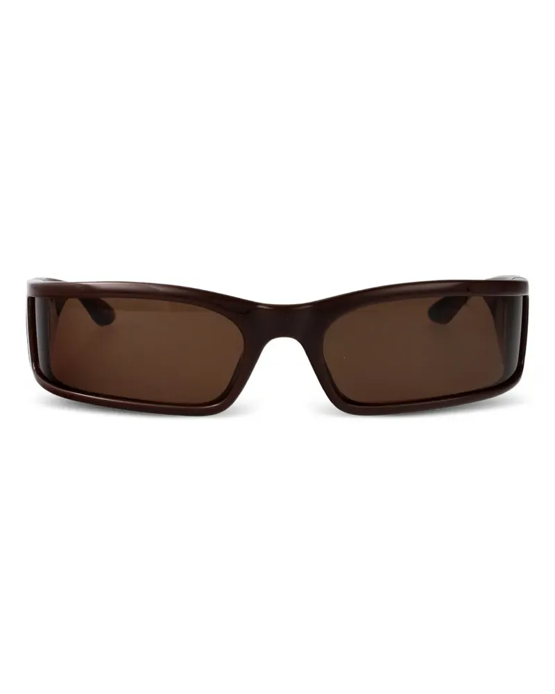 Balenciaga Sonnenbrille mit eckigem Gestell - Braun Braun