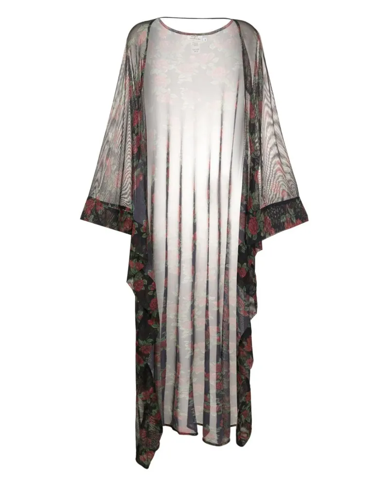Amir Slama Transparenter Kaftan - Schwarz Schwarz