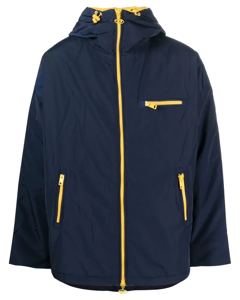 Diesel Kapuzenjacke mit Logo-Print - Blau Blau
