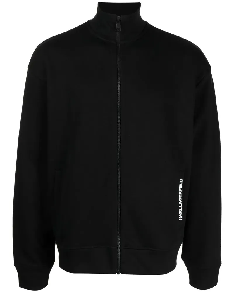 Karl Lagerfeld Sweatshirtjacke mit Logo-Print - Schwarz Schwarz