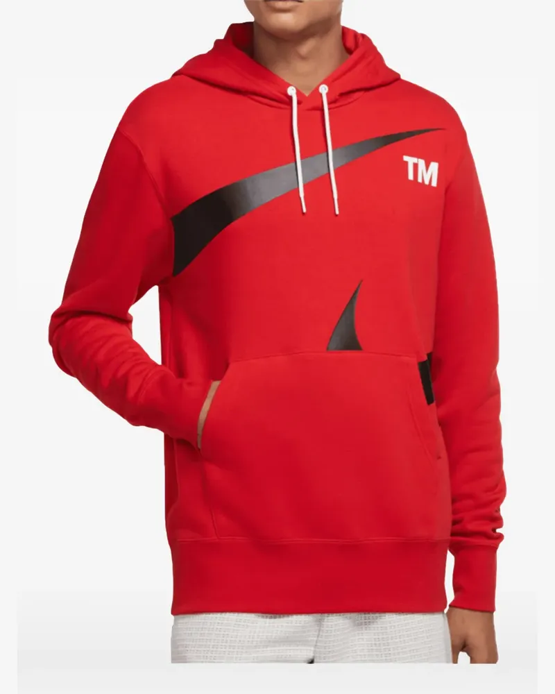 Nike Swoosh logo-print hoodie - Rot Rot