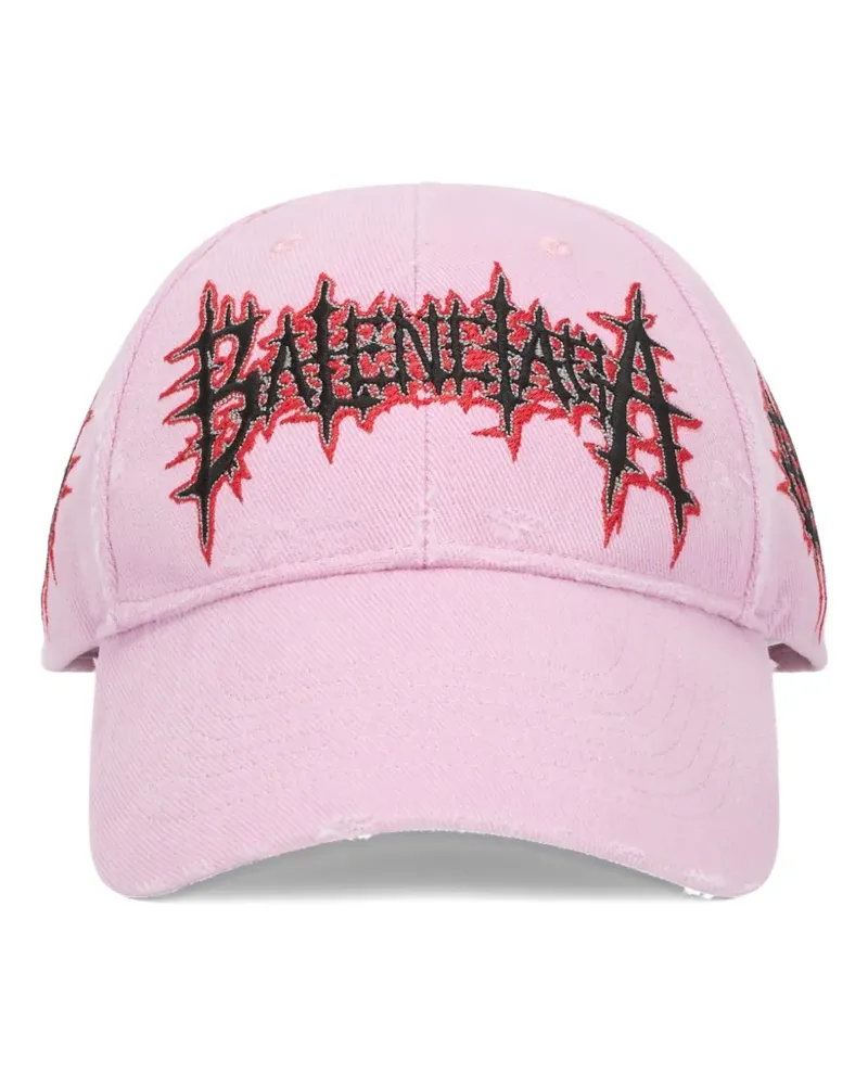 Balenciaga embroidered distressed-effect cap - Rosa Rosa