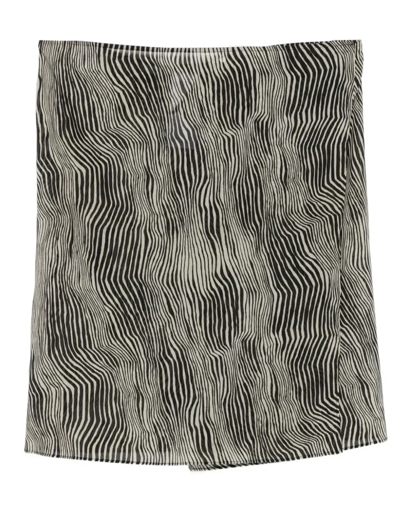 St. Agni Savannah zebra-pattern wrap mini skirt - Nude Nude