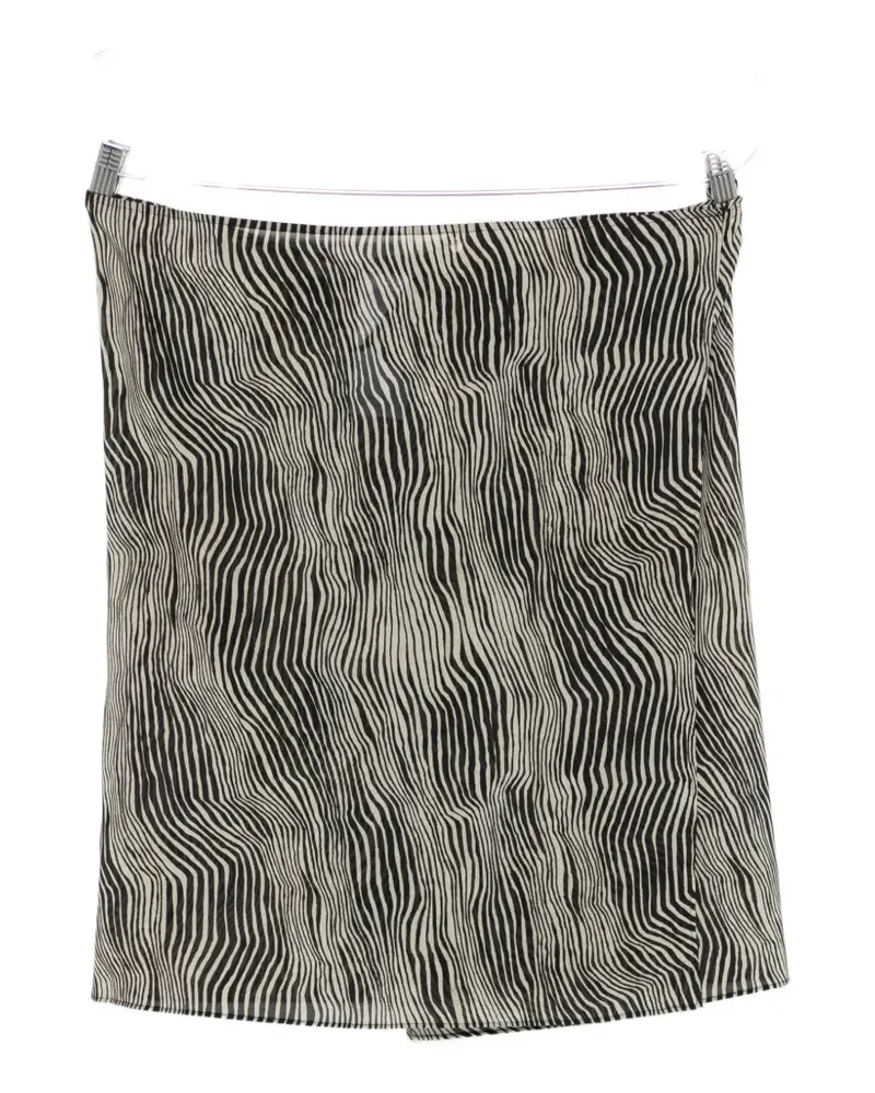 St. Agni Savannah zebra-pattern wrap mini skirt - Nude Nude