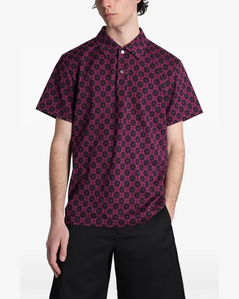 Comme des Garçons geometric-pattern polo shirt - Rot Rot