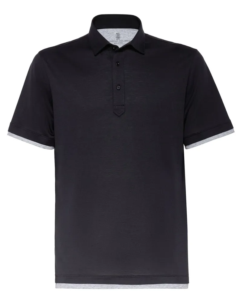 Brunello Cucinelli Klassisches Poloshirt - Schwarz Schwarz