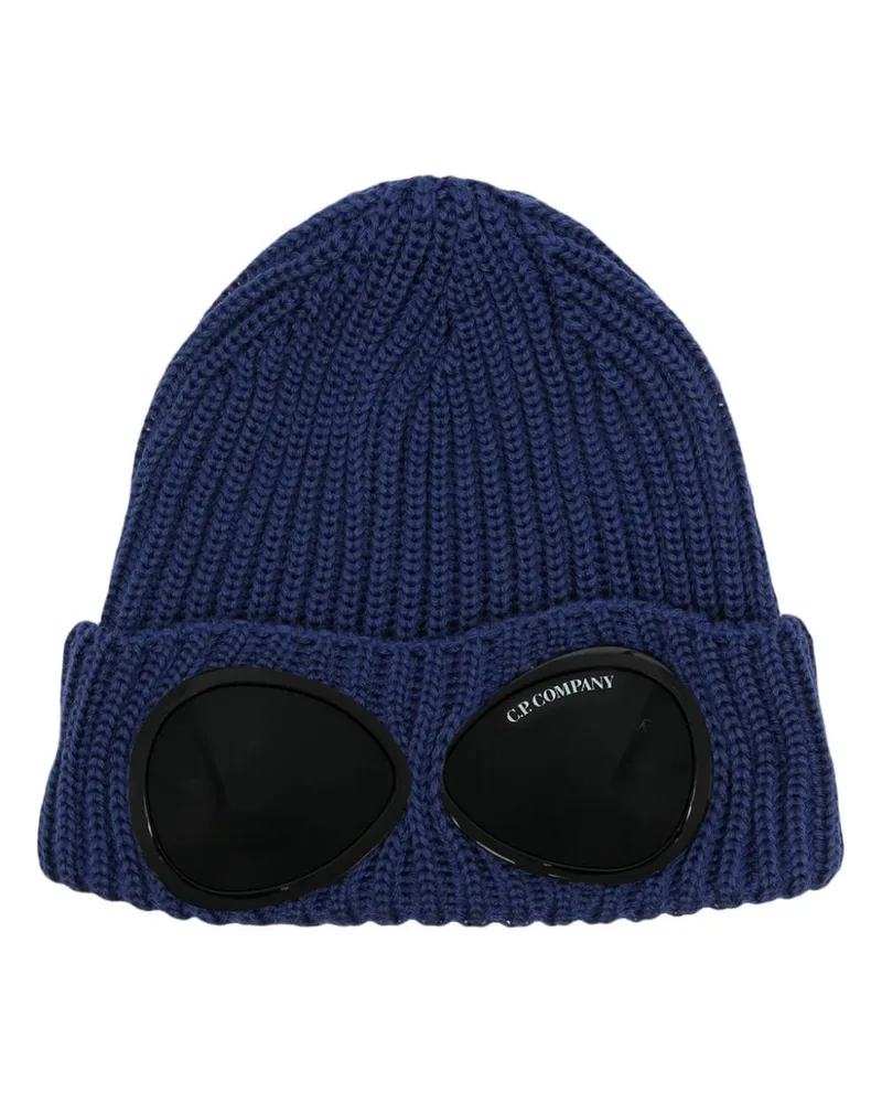 C.P. Company Goggles Beanie Blau